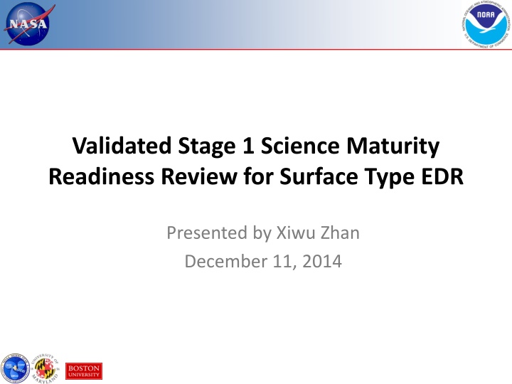 Surface Type EDR Science Maturity Readiness Review