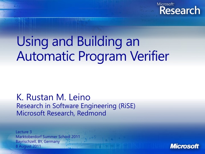 Automatic Program Verification Concepts