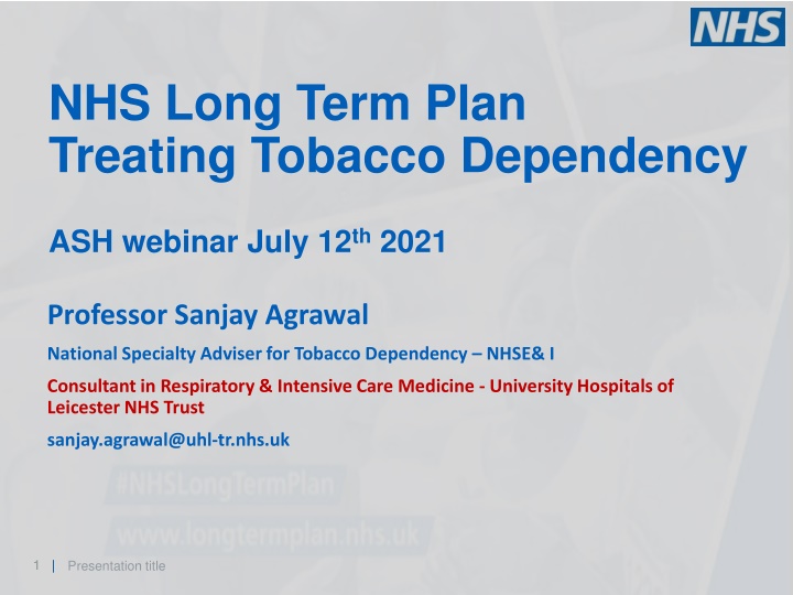 NHS Long-Term Plan - Tobacco Dependence Treatment Strategies