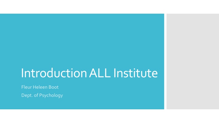 Fleur Heleen Boot - Dept. of Psychology & PhD in Neuroscience