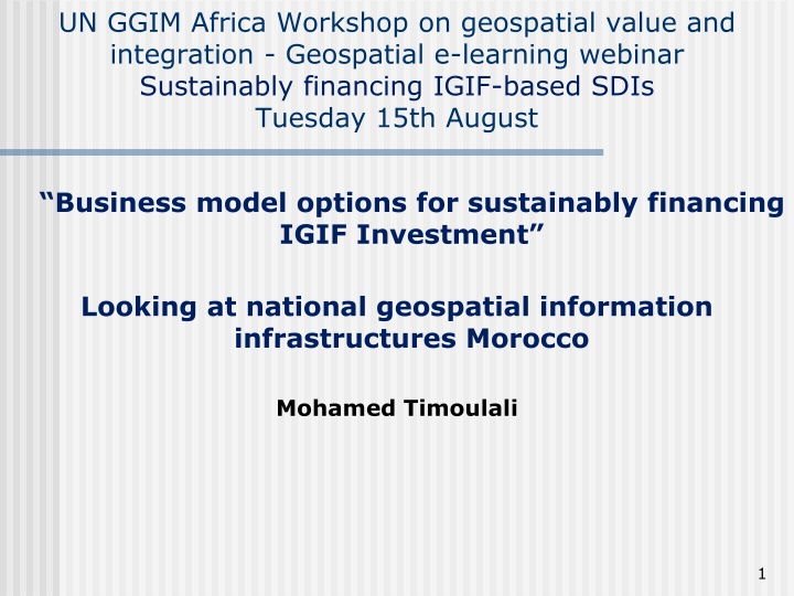 Geospatial Value and Integration Workshop in Africa