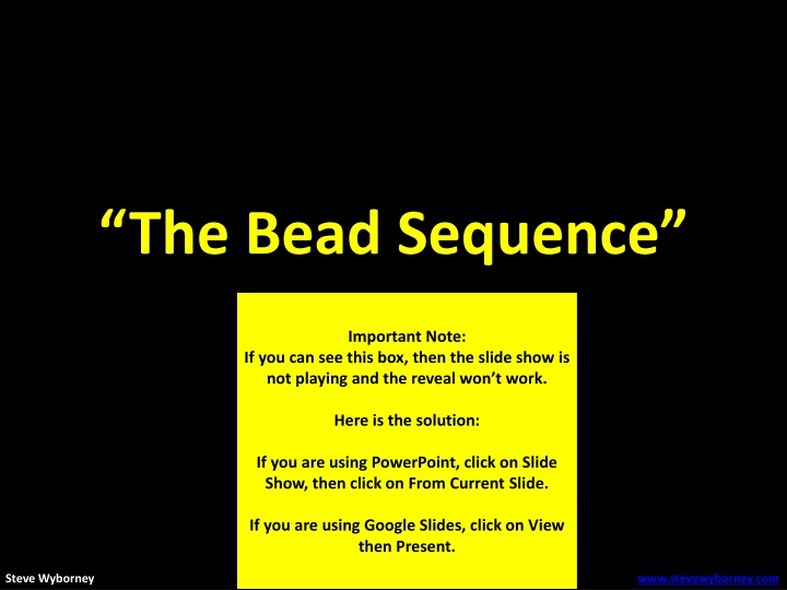Solving the Bead Sequence Puzzle