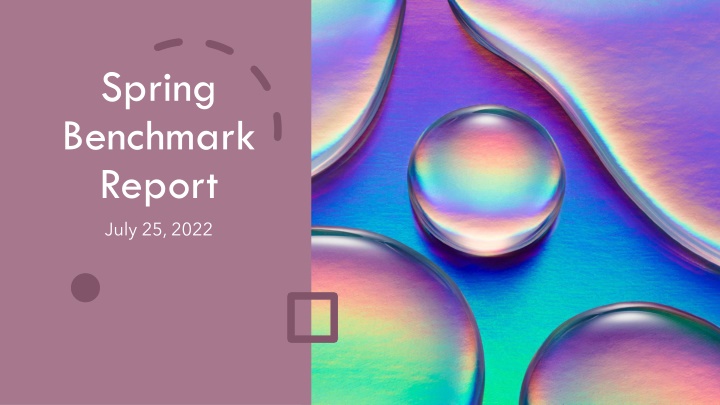 Spring Benchmark Reporting for K-8 Grades