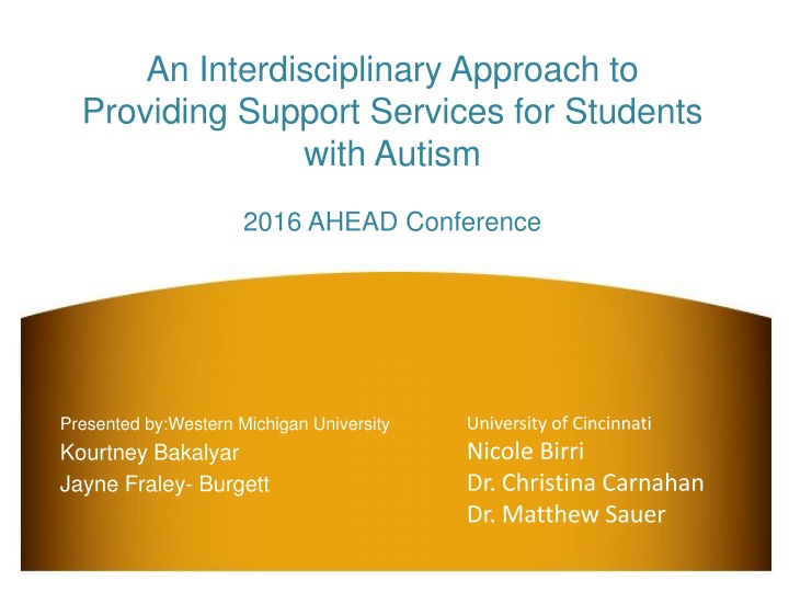 Interdisciplinary Support Services for Students with Autism