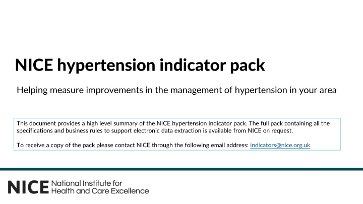 Improving Hypertension Management with NICE Indicator Pack