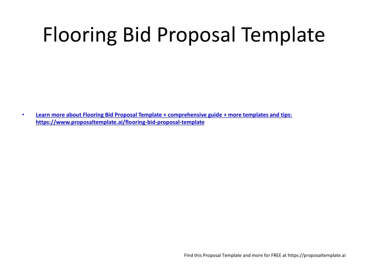 Flooring Bid Proposal Template