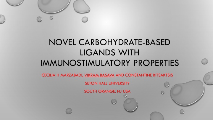 Carbohydrate-Based Ligands with Immunostimulatory Properties