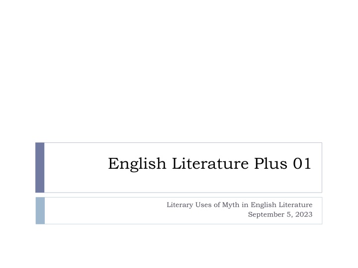 Evolution of Myth in English Literature