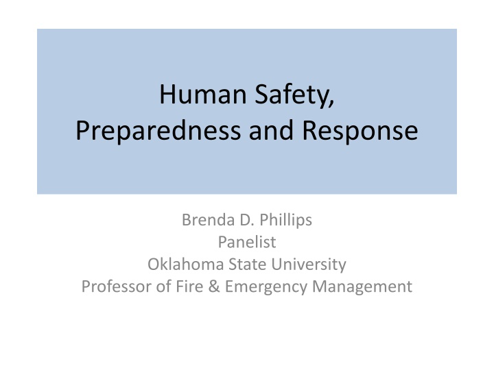 Human Safety and Preparedness: Effective Response Strategies