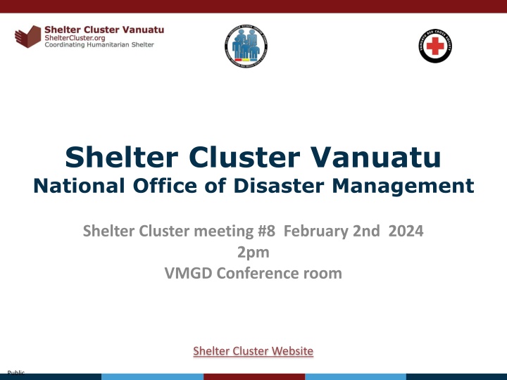 Shelter Cluster Vanuatu National Office of Disaster Management Meeting