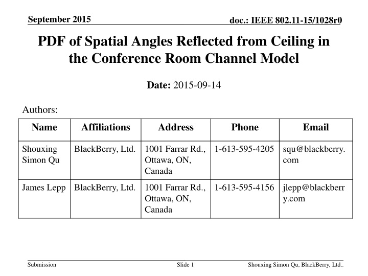 Analytical Expression for Spatial Angles with 1st-Order Reflection