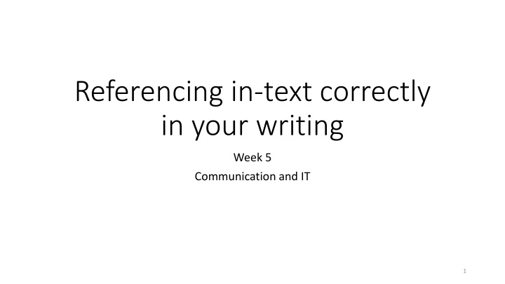 Proper In-Text Citations and Referencing Guidelines