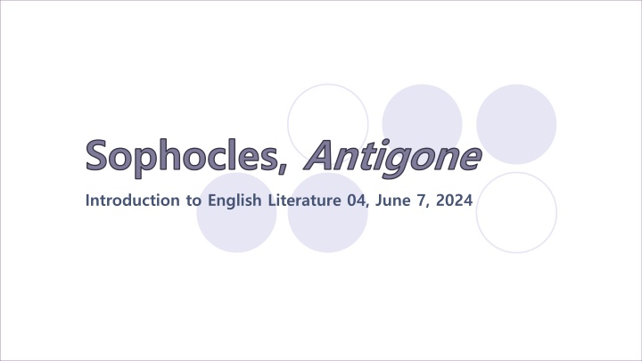 Sophocles' Antigone: Ancient Tragedy & Political Duty