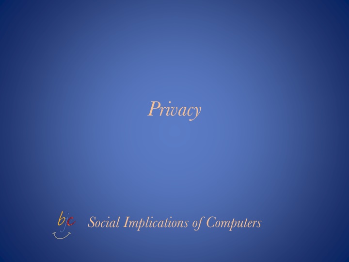 Privacy and Social Implications of Computers
