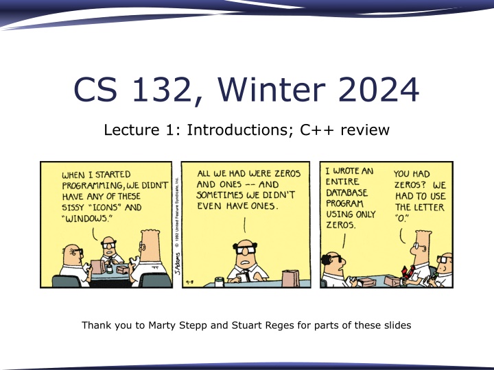 Introduction to C++ Programming: Winter 2024 Course Overview