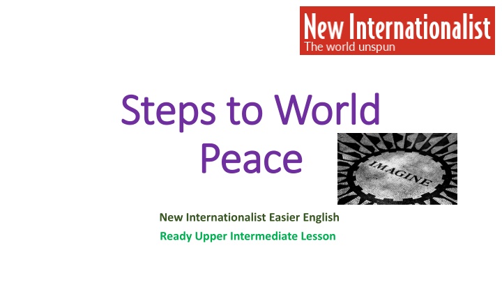 Steps to World Peace: Easier English Lesson