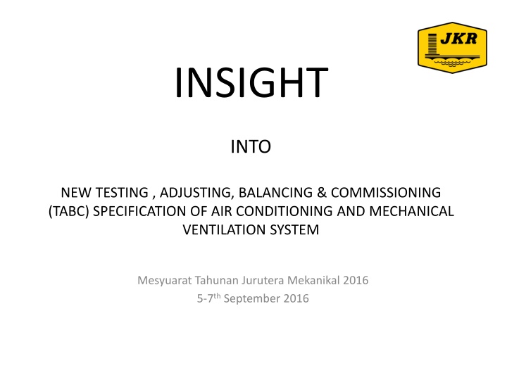 Enhancing Testing, Adjusting, Balancing & Commissioning Specifications