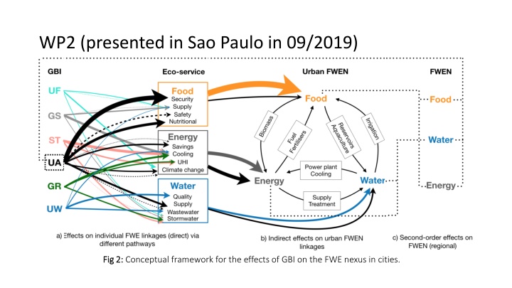 Conceptual Framework for Effects of GBI on FWE Nexus in Cities