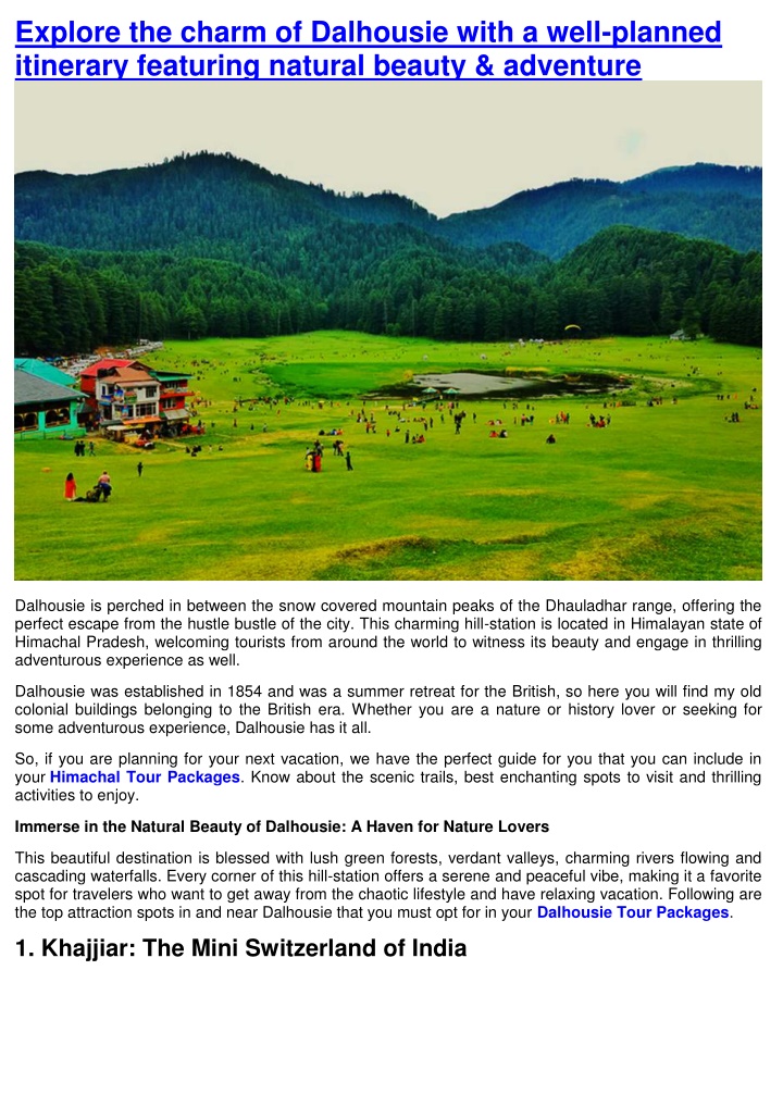 explore the charm of dalhousie with a well n.w