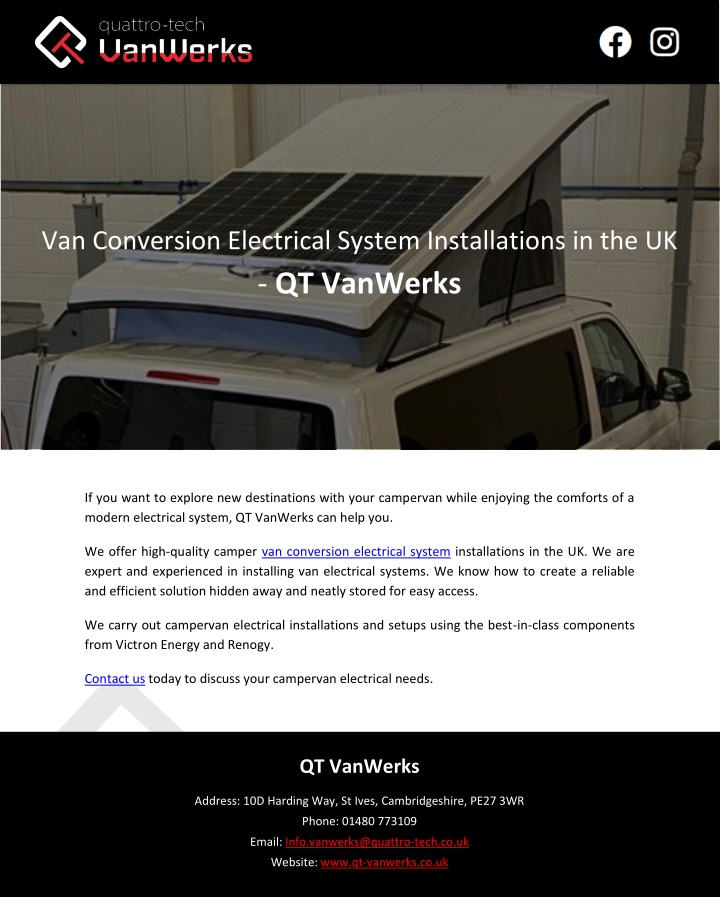 van conversion electrical system installations n.w