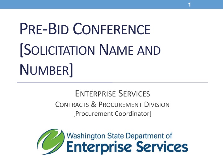 Enterprise Services Contracts Pre-Bid Conference