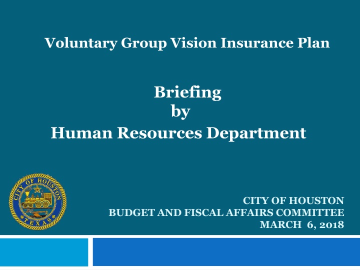 Voluntary Group Vision Insurance Plan Briefing