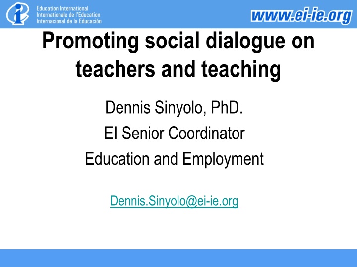 Promoting Social Dialogue on Teachers and Teaching - Summary and Examples