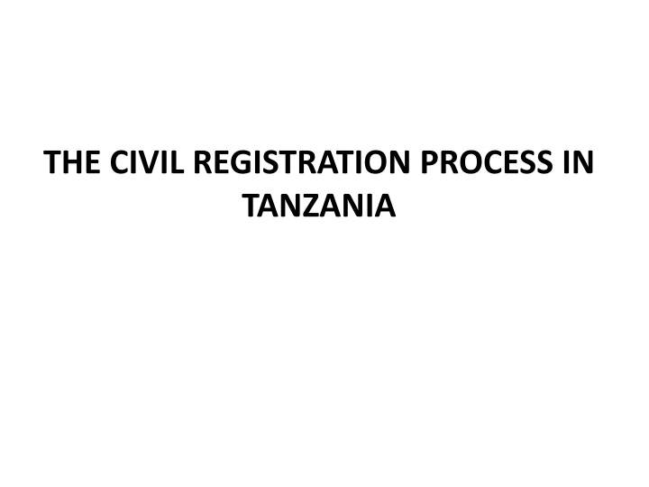 Civil Registration Process in Tanzania