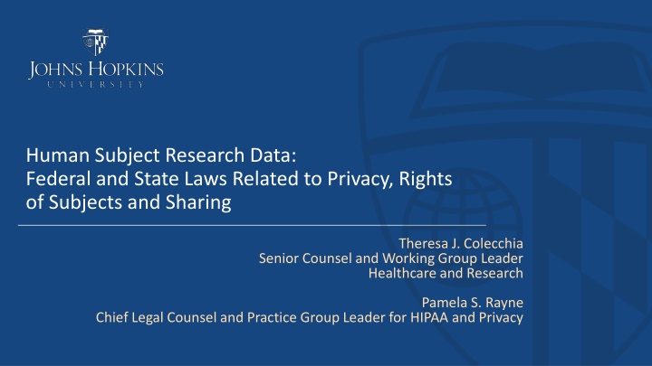 Federal and State Laws on Human Subject Research Data