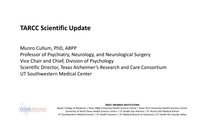 TARCC Scientific Update and Steering Committee