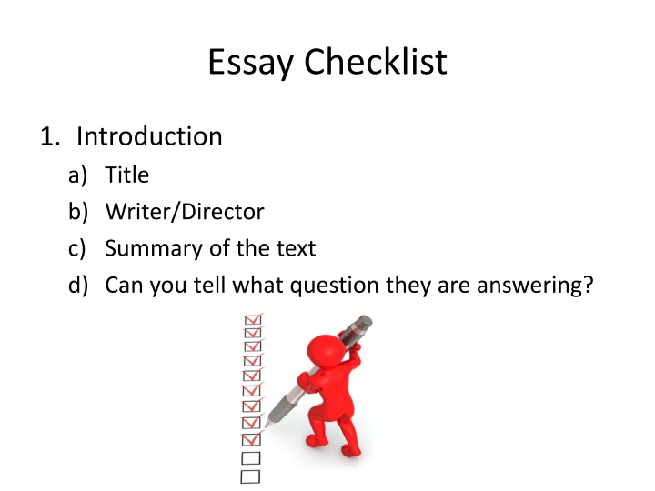 Essay Checklist