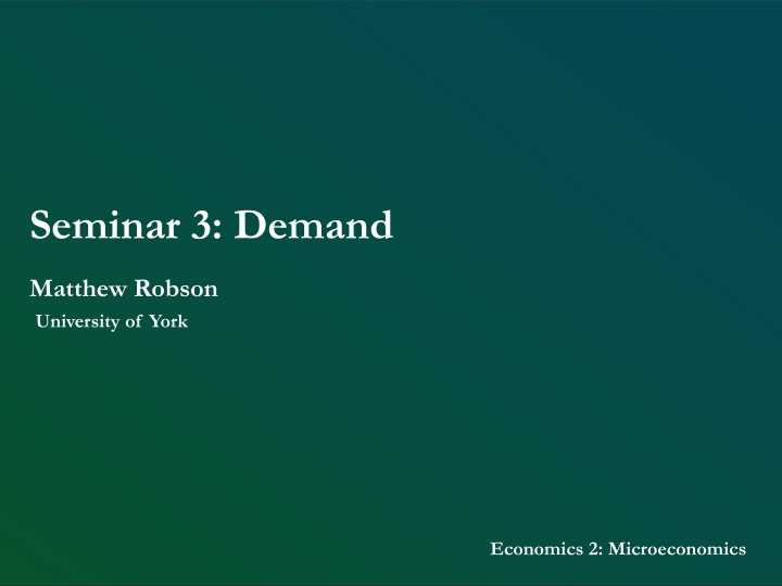 Microeconomics: Goods Classification and Demand Analysis