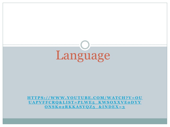 Origins and Diffusion of Language