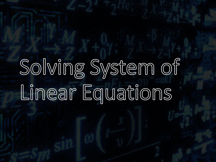 Solving System of Linear Equations