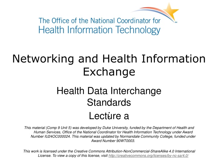 Networking and Health Information  Exchange