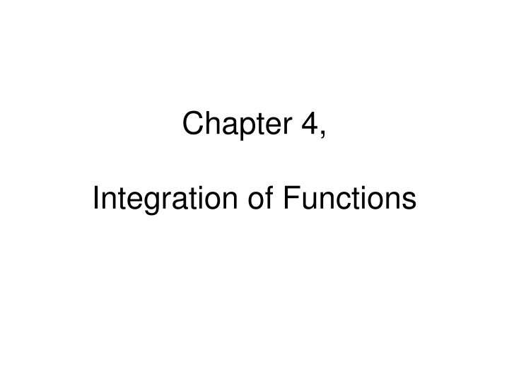 Integration of Functions