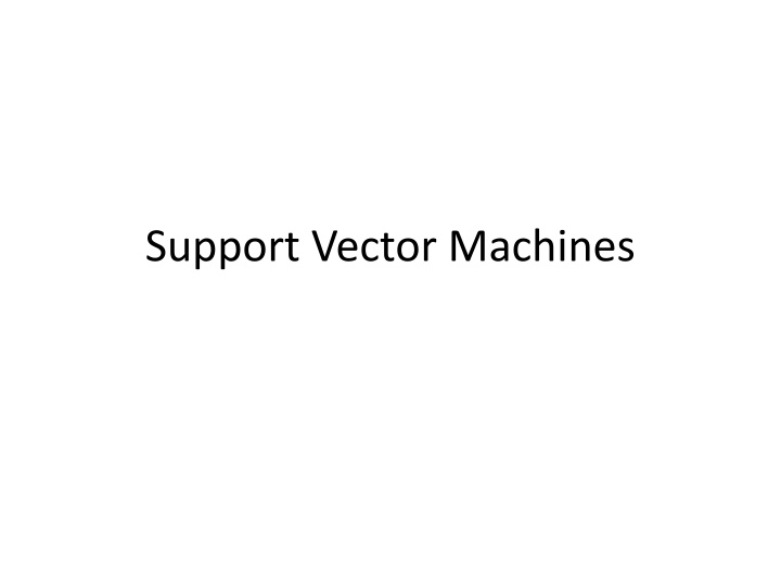 Support Vector Machines
