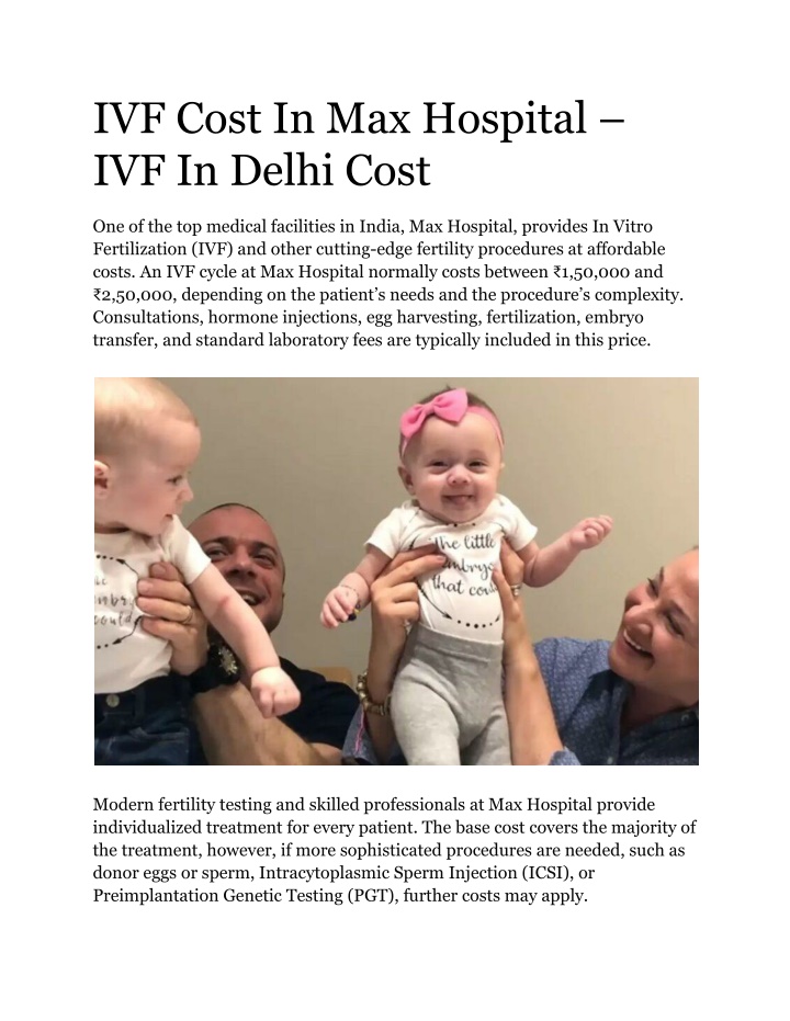 ivf cost in max hospital ivf in delhi cost n.w
