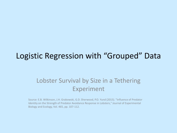 Logistic Regression with “Grouped” Data