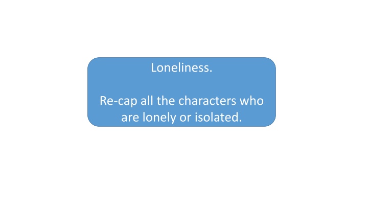 Exploring Loneliness and Isolation Among Characters