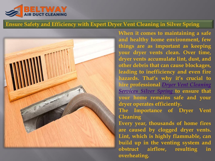 Ensure Safety and Efficiency with Expert Dryer Vent Cleaning in Silver Spring