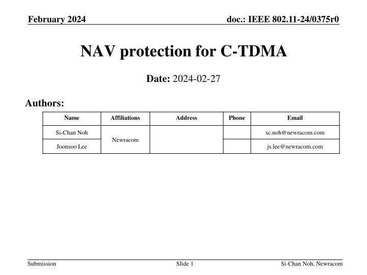 NAV protection for C-TDMA
