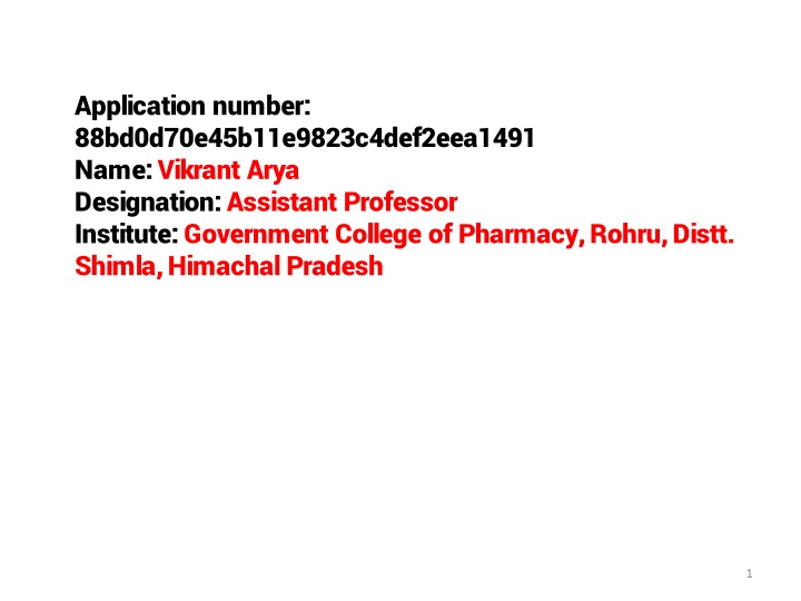 Assistant Professor Vikrant Arya at Government College of Pharmacy