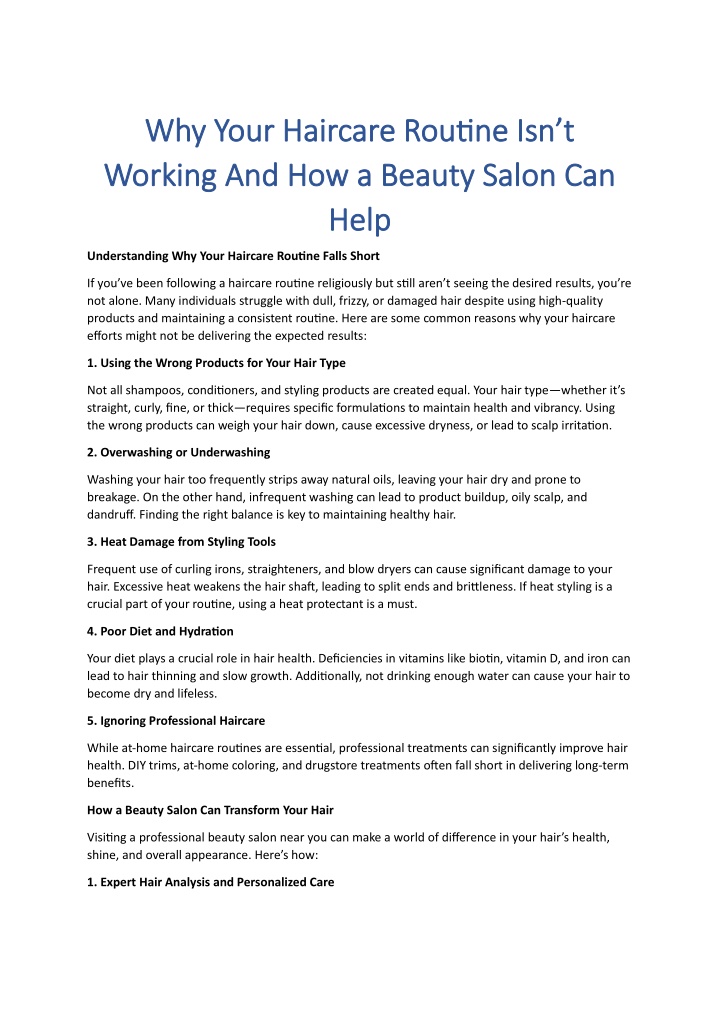 why your haircare routine isn t why your haircare n.w