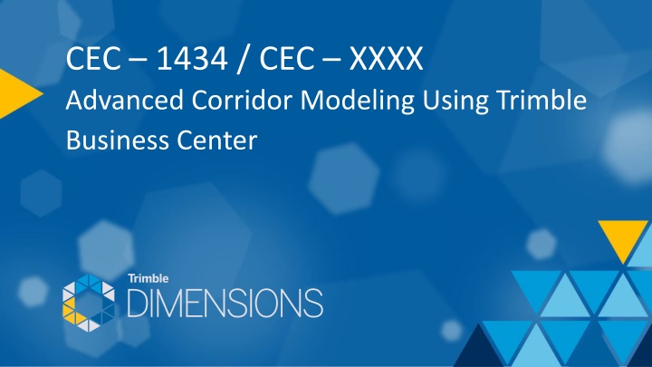 Advanced Corridor Modeling Using Trimble Business Center