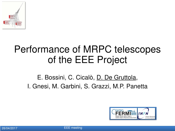 Performance of MRPC Telescopes in EEE Project Review