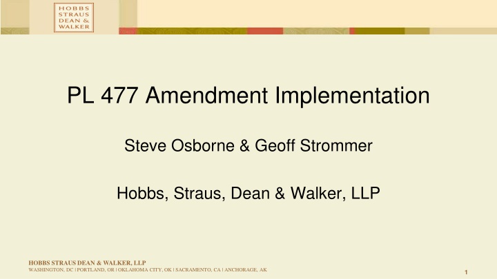 Implementation of PL.477 Amendment Programs Eligible for Inclusion