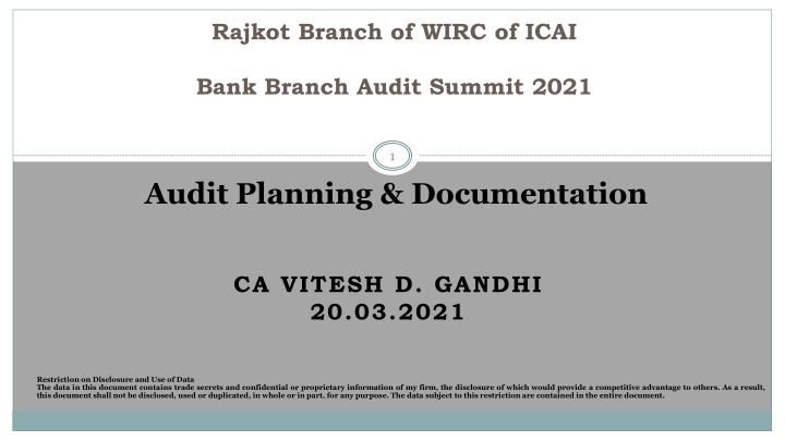 Audit Planning & Documentation