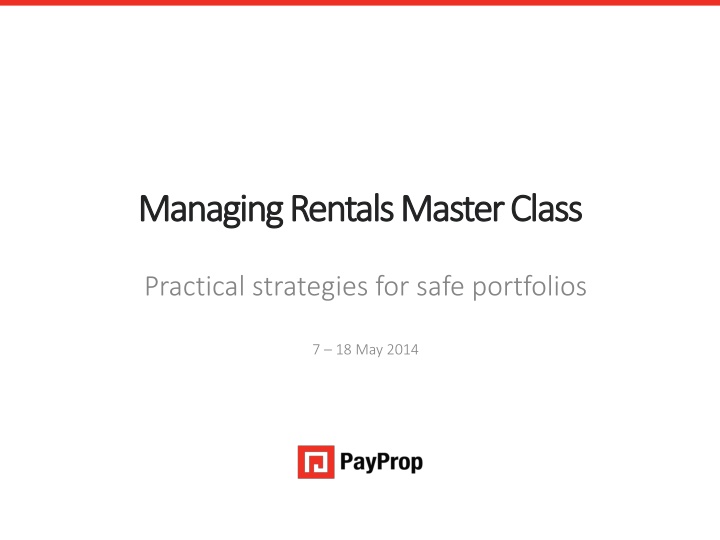 Managing Rentals Master Class