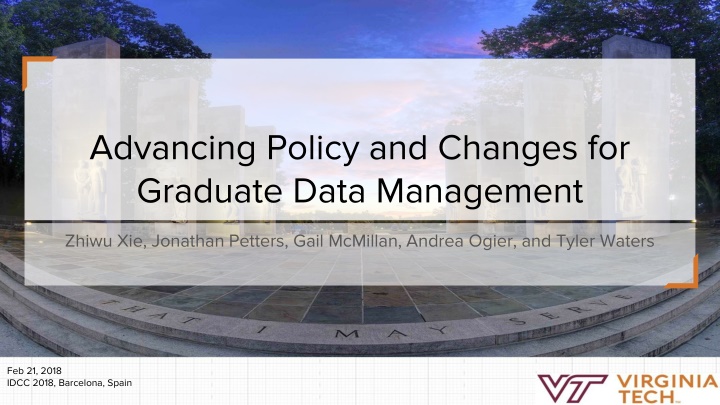 Advancing Policy and Changes for  Graduate Data Management
